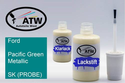 Ford, Pacific Green Metallic, SK (PROBE): 20ml Lackstift + 20ml Klarlack - Set, von ATW Autoteile West.